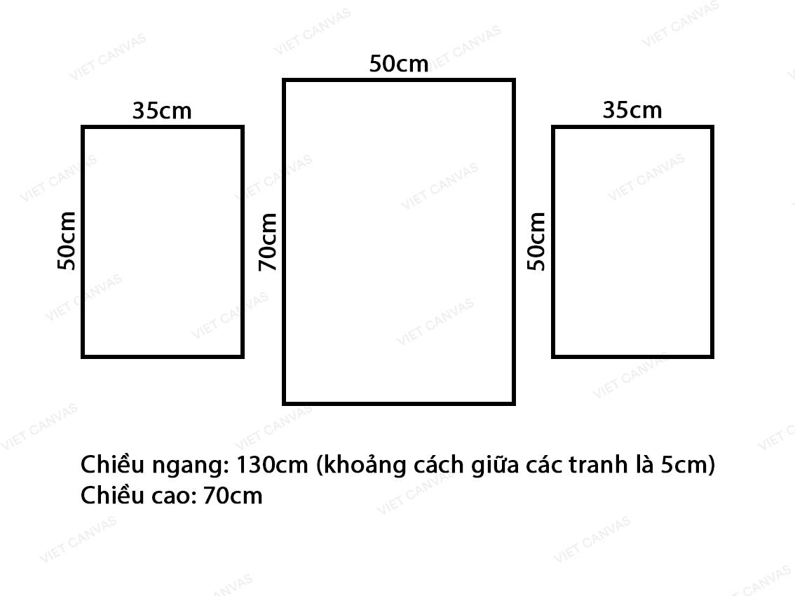 Bộ 3 Tranh Xe Buýt, Xe Máy Và Biển Xanh - VZ213.2