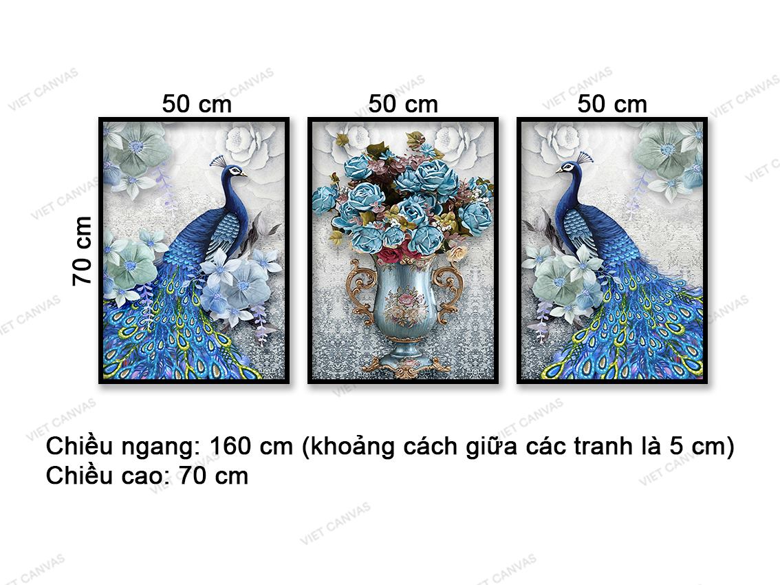 Bộ 3 Tranh Vẻ Đẹp Kiêu Kì Của Đôi Công - VD170