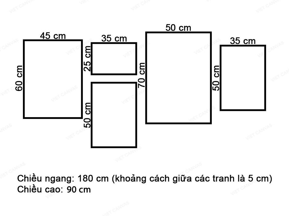 Bộ 5 Tranh Voi, Hươu Cao Cổ, Tê Giác Và Khuôn Mặt - VK183