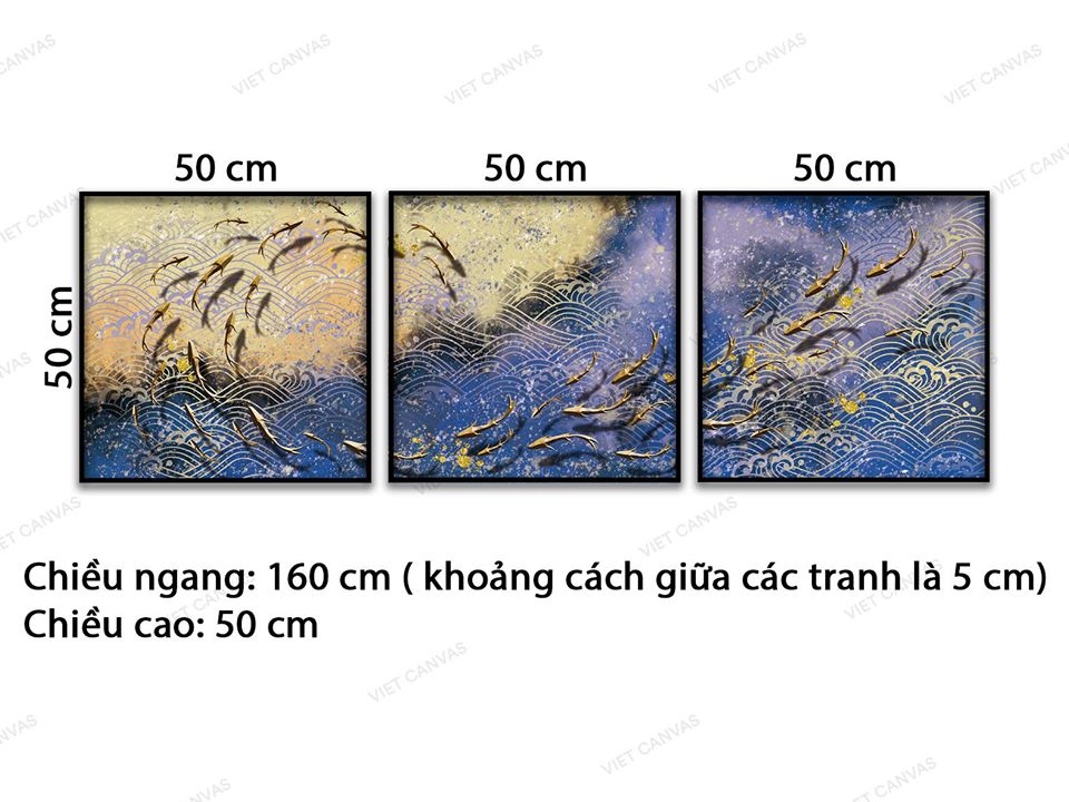 Bộ 3 Tranh Đàn Cá Bơi Lội - VD681