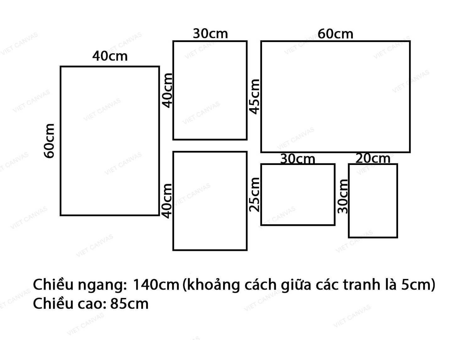 Bộ 6 Tranh Lá Xanh Và Quotes Do All Things With Love - VY037.1
