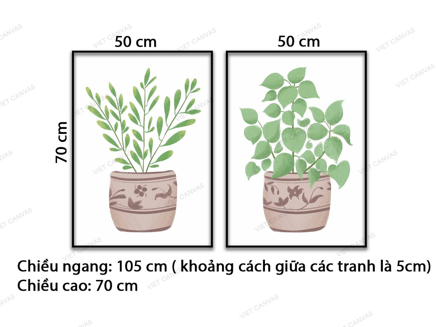 Bộ 2 Tranh Chậu Cây Xanh Tốt - VD385