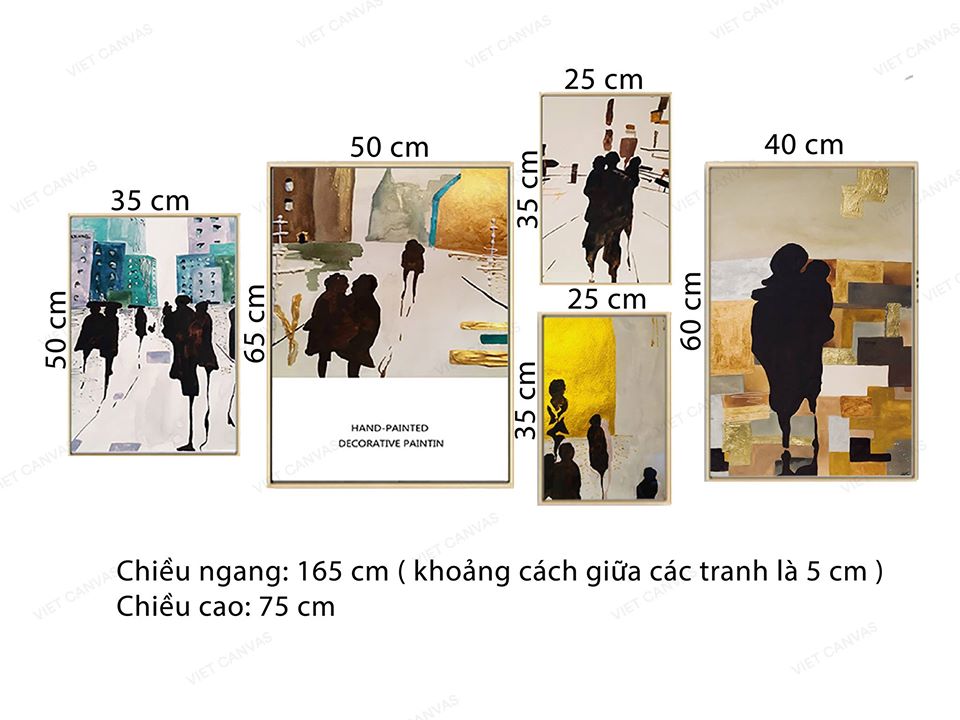 Bộ 5 Tranh Hoạt Động Của Con Người Trên Đường Phố - VZ418.1