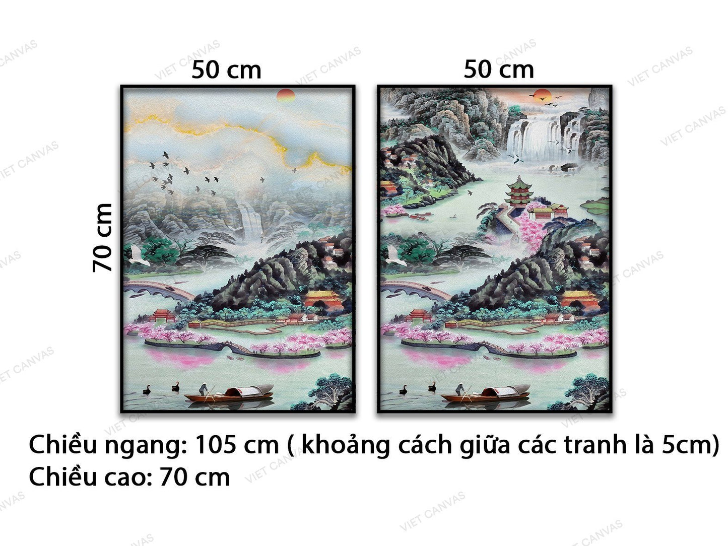 Bộ 2 Tranh Thiên Nhiên Trù Phú, Hữu Tình - VC557