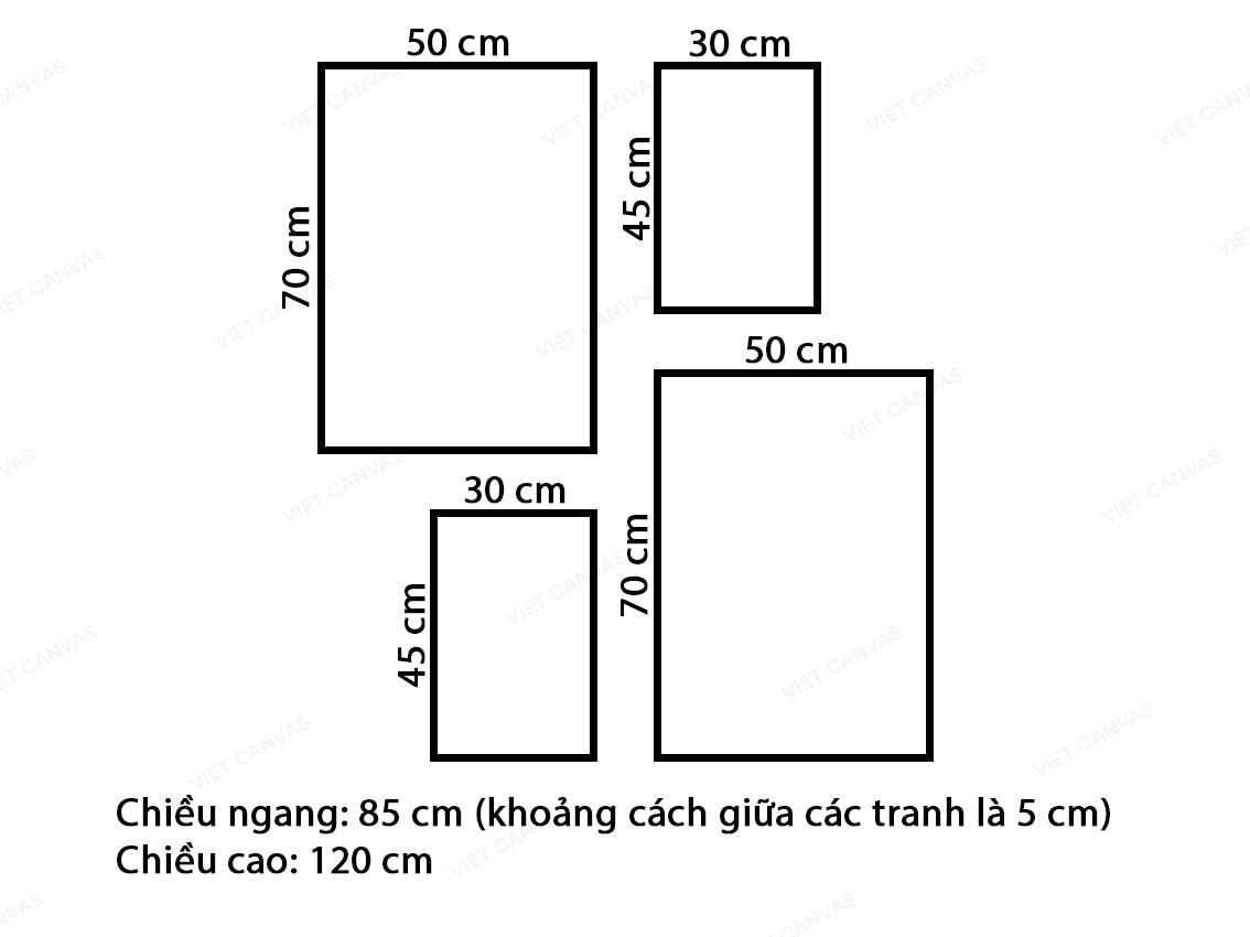 Bộ 4 Tranh Cô Gái Và Chiếc Lá Nghệ Thuật - VW156.3
