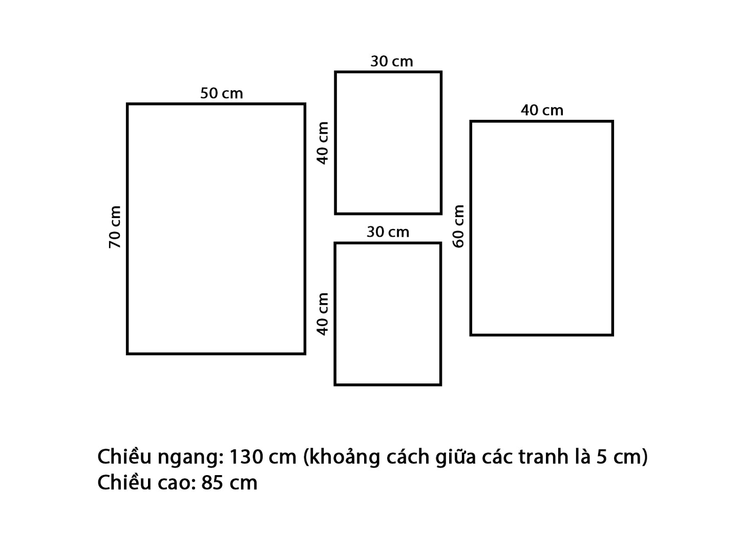 Bộ 4 Tranh Đồng Cỏ Và Cành Hoa - VT202.2