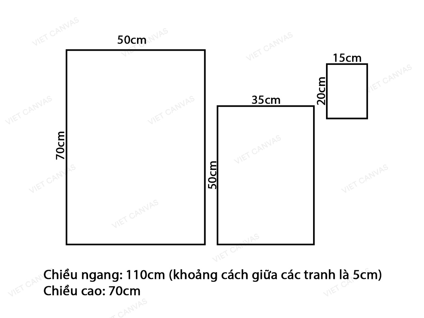 Bộ 3 Tranh Trái Tim Và Sỏi - VV377.2