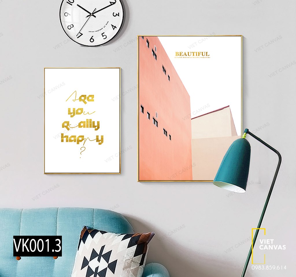 Bộ 2 Tranh Bức Tường Và Quotes - VK001.3