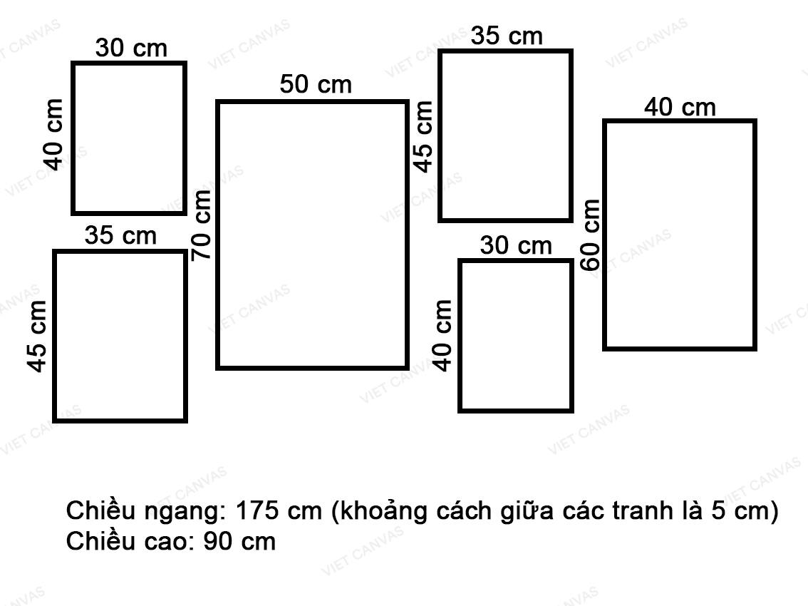 Bộ 6 Tranh Những Cành Cây Xanh Tươi Và Quotes - VY048.1