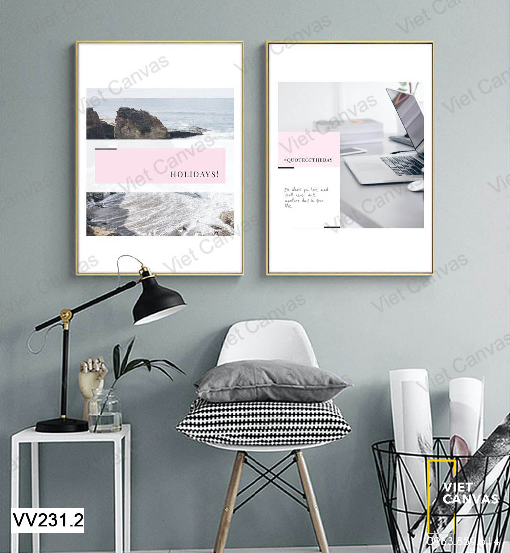 Bộ 2 Tranh Biển Và Văn Phòng Làm Việc - VV231.2