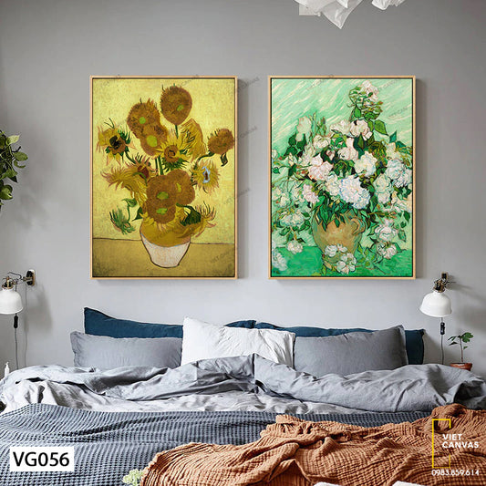Bộ 2 Tranh Bình Hoa Van Gogh - VG056