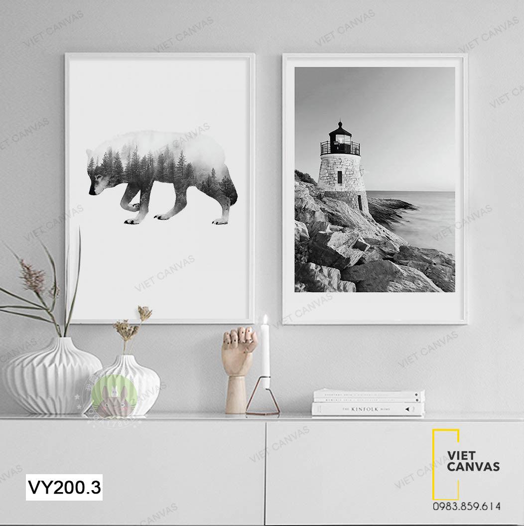 Bộ 2 Tranh Chú Chó Và Ngọn Hải Đăng - VY200.3
