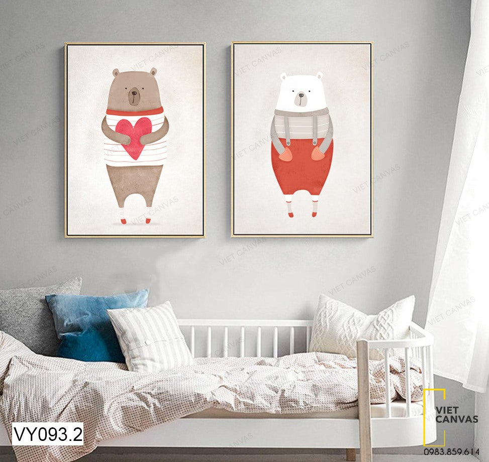 Bộ 2 Tranh Chú Gấu Đáng Yêu - VY093.2