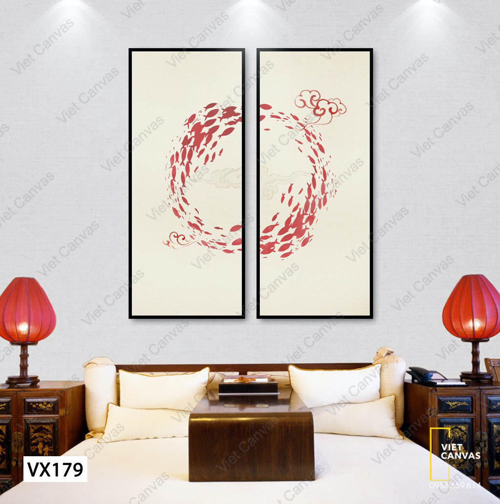 Bộ 2 Tranh Đàn Cá Tung Tăng Nô Đùa - VX179