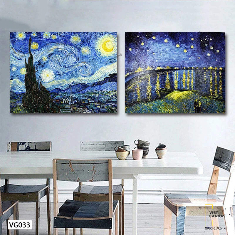 Bộ 2 Tranh Đêm Đầy Sao Van Gogh - VG033