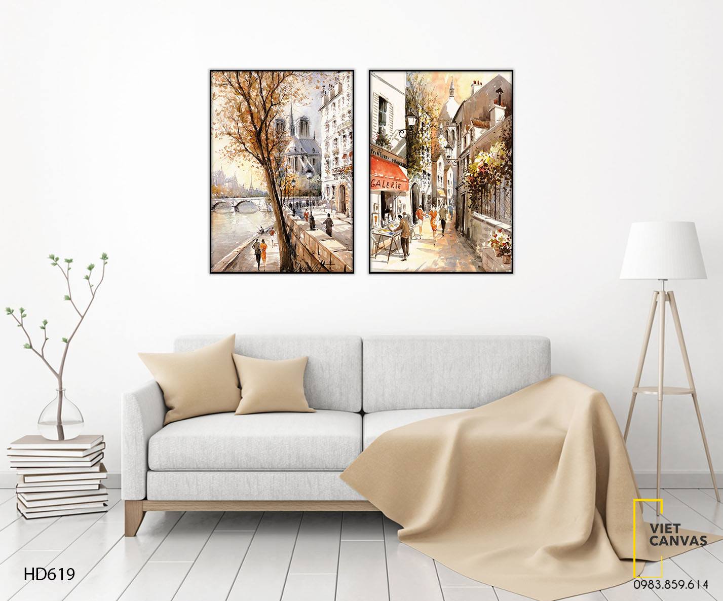 Bộ 2 Tranh Góc Phố Thênh Thang - HD619