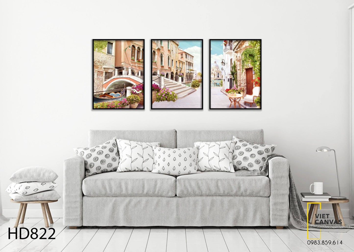 Bộ 3 Tranh Góc Nhìn Thành Phố Ý - HD822