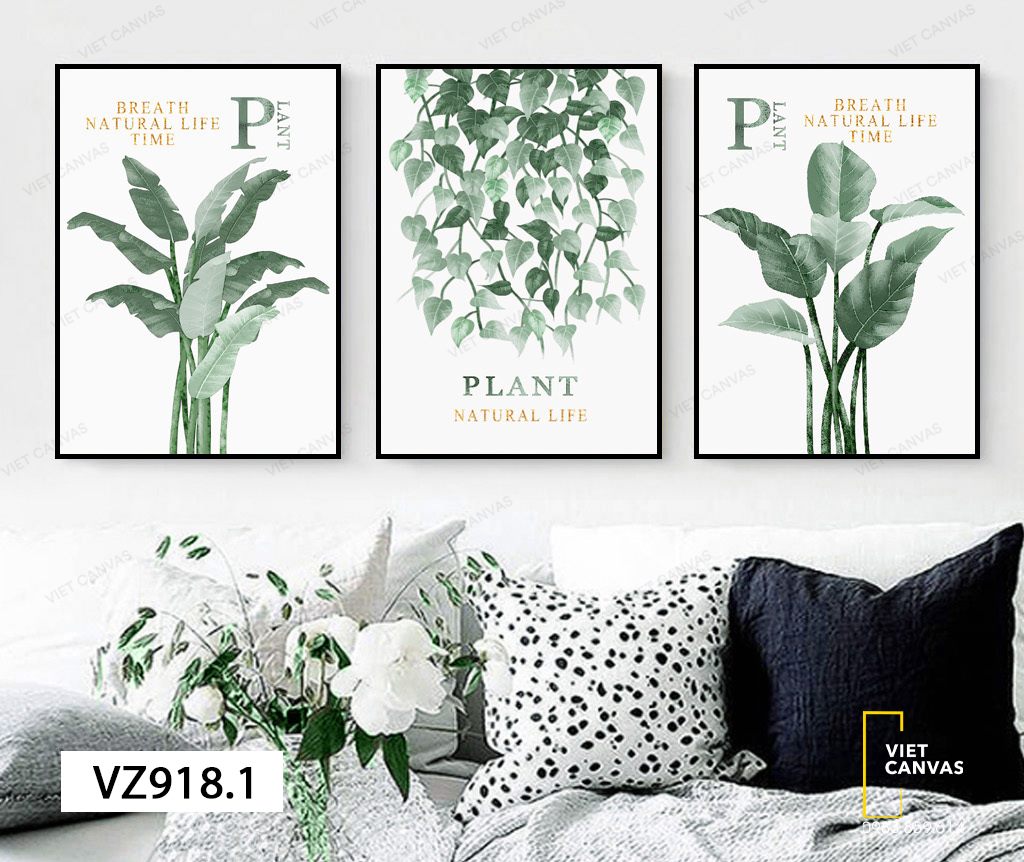Bộ 3 Tranh Breath Natural Life Time - VZ918.1