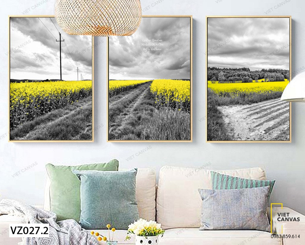 Bộ 3 Tranh Cánh Đồng Hoa Bất Tận - VZ027.2