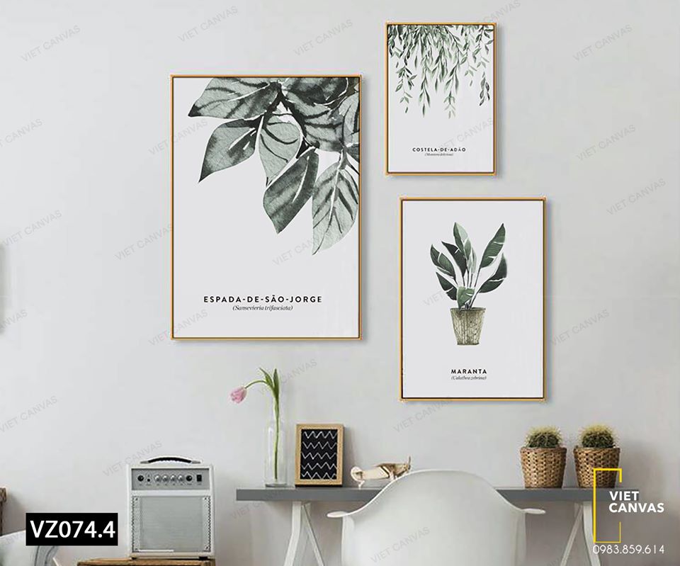 Bộ 3 Tranh Cây Và Lá - VY074.4