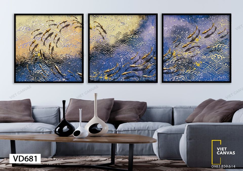 Bộ 3 Tranh Đàn Cá Bơi Lội - VD681