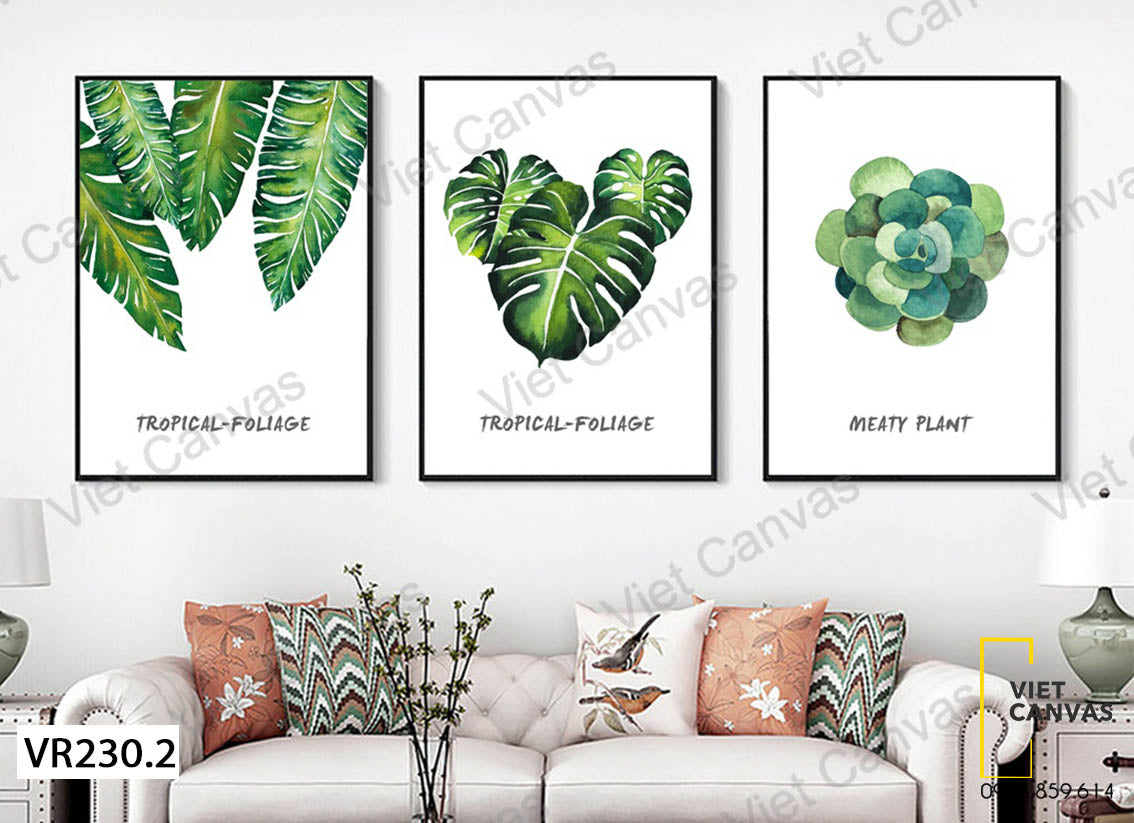Bộ 3 Tranh Lá Cây - VR230.2