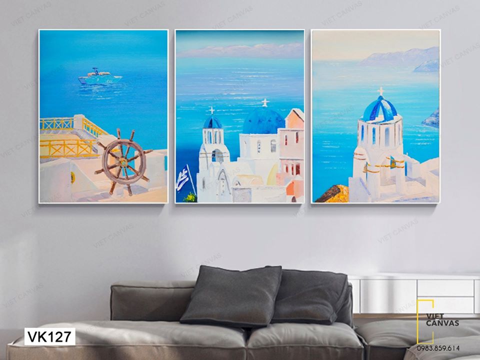 Bộ 3 Tranh Lâu Đài Bên Biển Cả - VK127