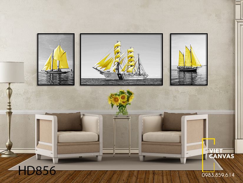Bộ 3 Tranh Thuyền Buồm Lộng Gió - HD856