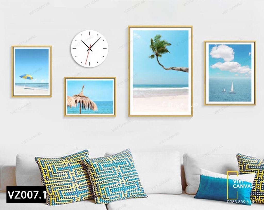 Bộ 4 Tranh Bãi Biển Mùa Hè - VZ007.1