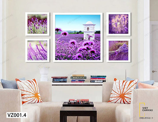 Bộ 5 Tranh Hoa Lavender Nở Rộ - VZ001.4