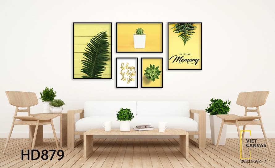 Bộ 5 Tranh Lá Cây Xanh - HD879