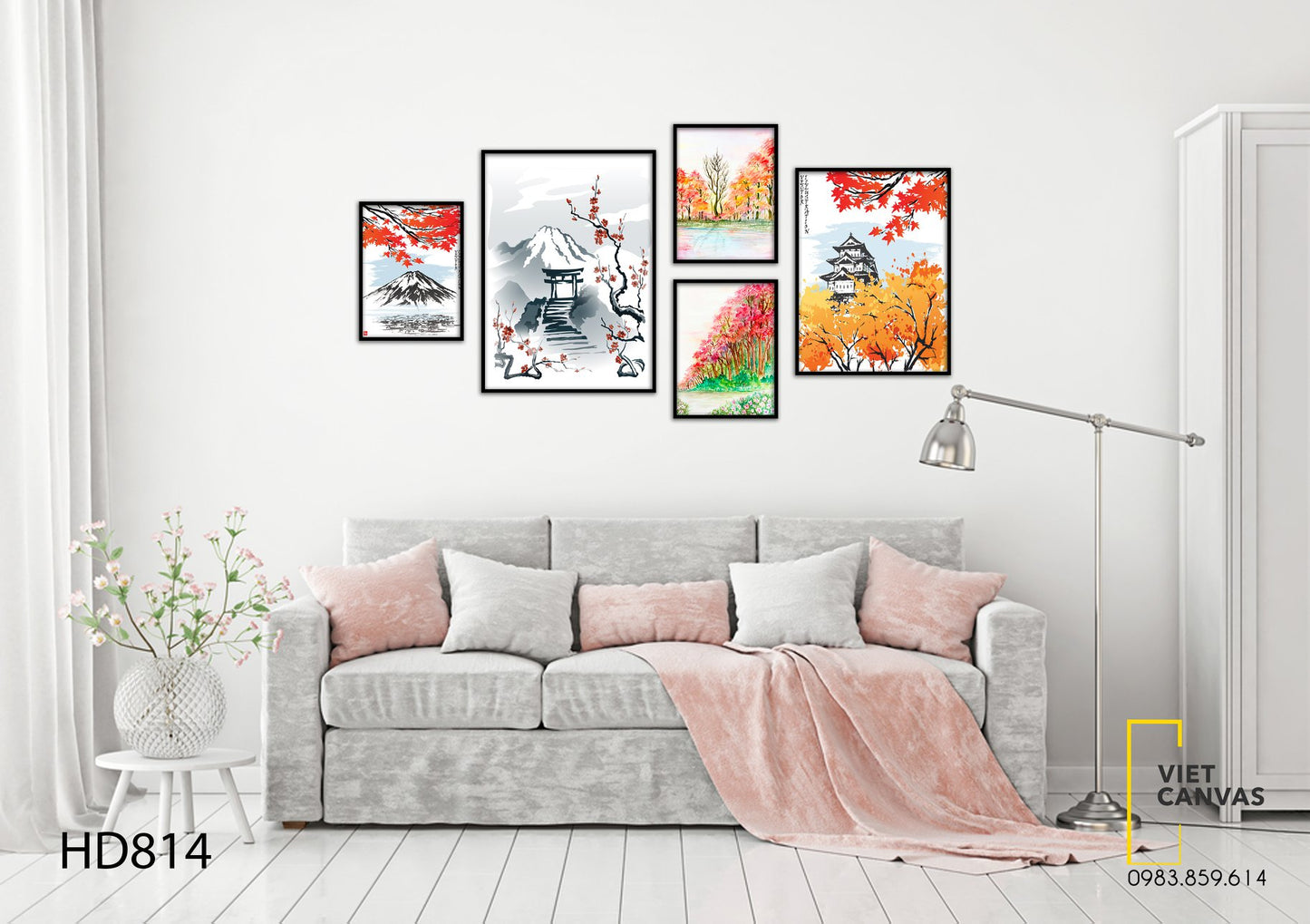 Bộ 5 Tranh Nét Đẹp Nhật Bản - HD814