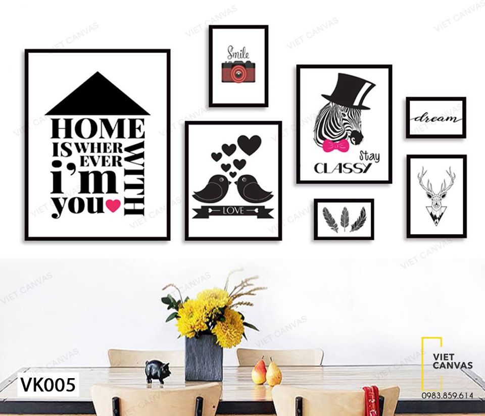 Bộ 7 Tranh Quotes Xinh Xắn - VK005