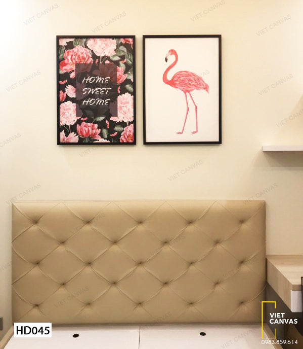 Bộ 2 Tranh Hoa Lá Và Chú Hạc - HD045