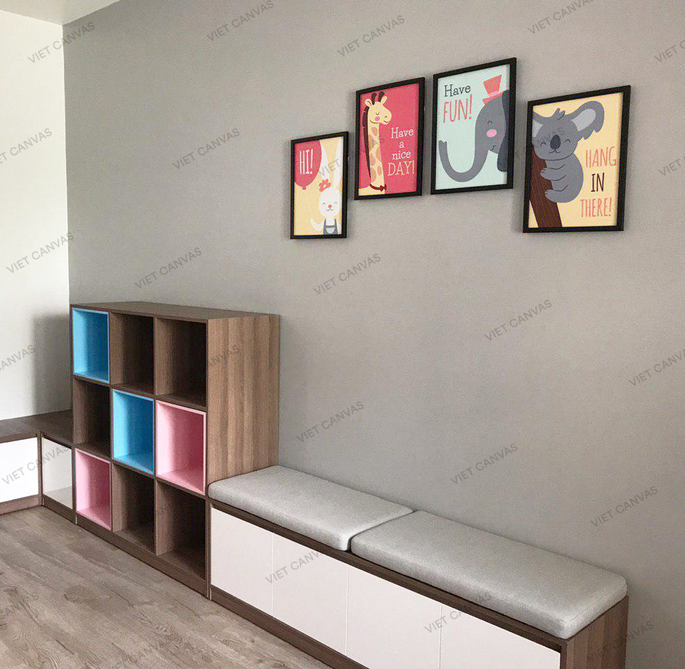 Bộ 4 Tranh Hoạt Hình Động Vật Và Quotes - HD084