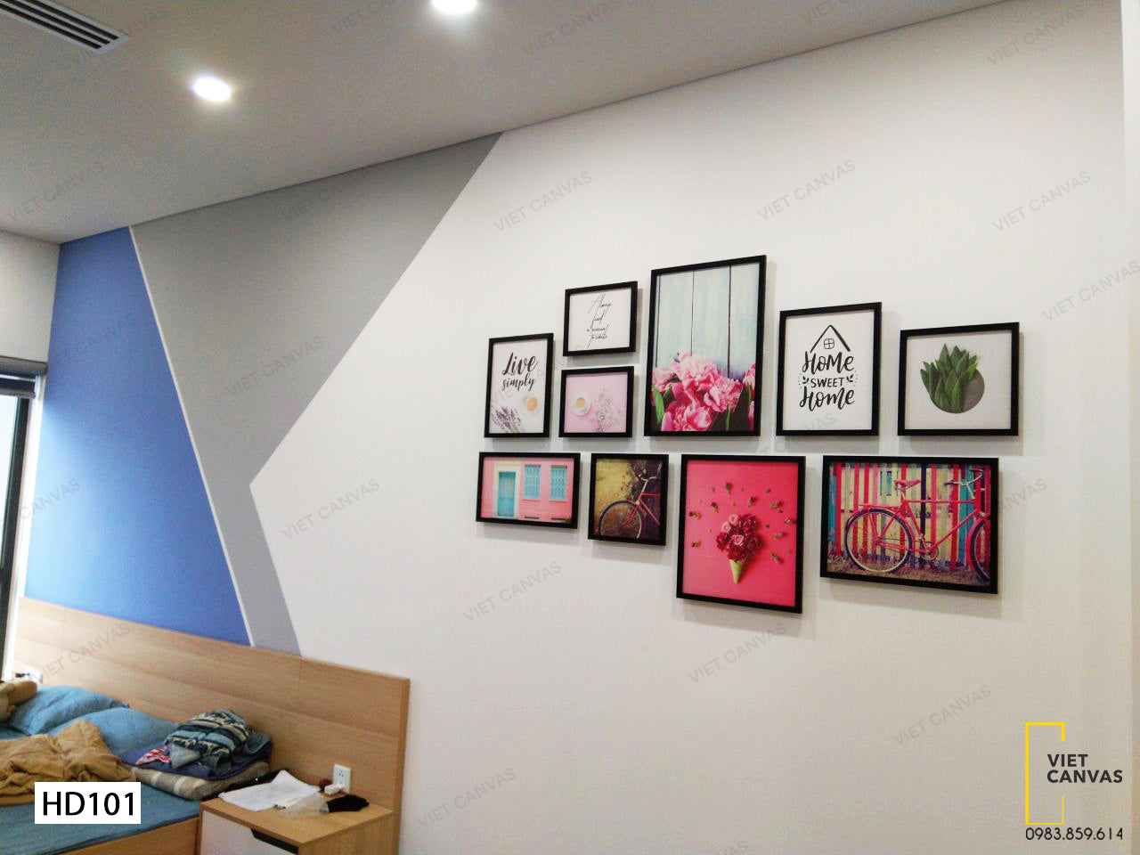 Bộ 10 Tranh Xe Đạp, Hoa Cẩm Chướng, Cửa Sổ Và Lá Xanh- HD101