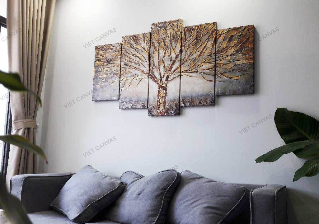 Bộ 5 Tranh Cây Lá Vàng - HD115