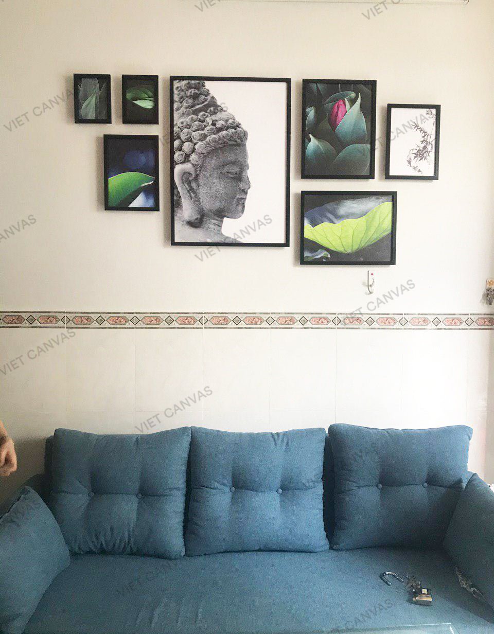 Bộ 7 Tranh Phật Cùng Sen - HD140