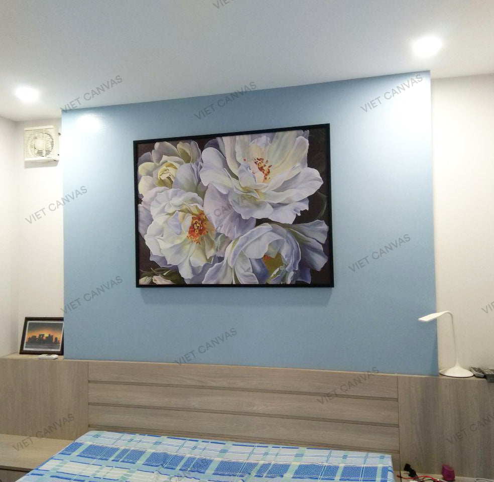 Tranh Hoa Trắng Nhẹ Nhàng Tinh Tế - HD191