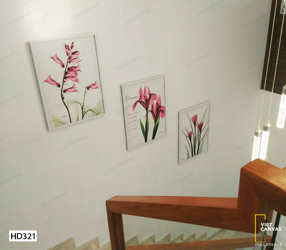 Bộ 3 Tranh Nhành Hoa Xinh Xắn - HD321