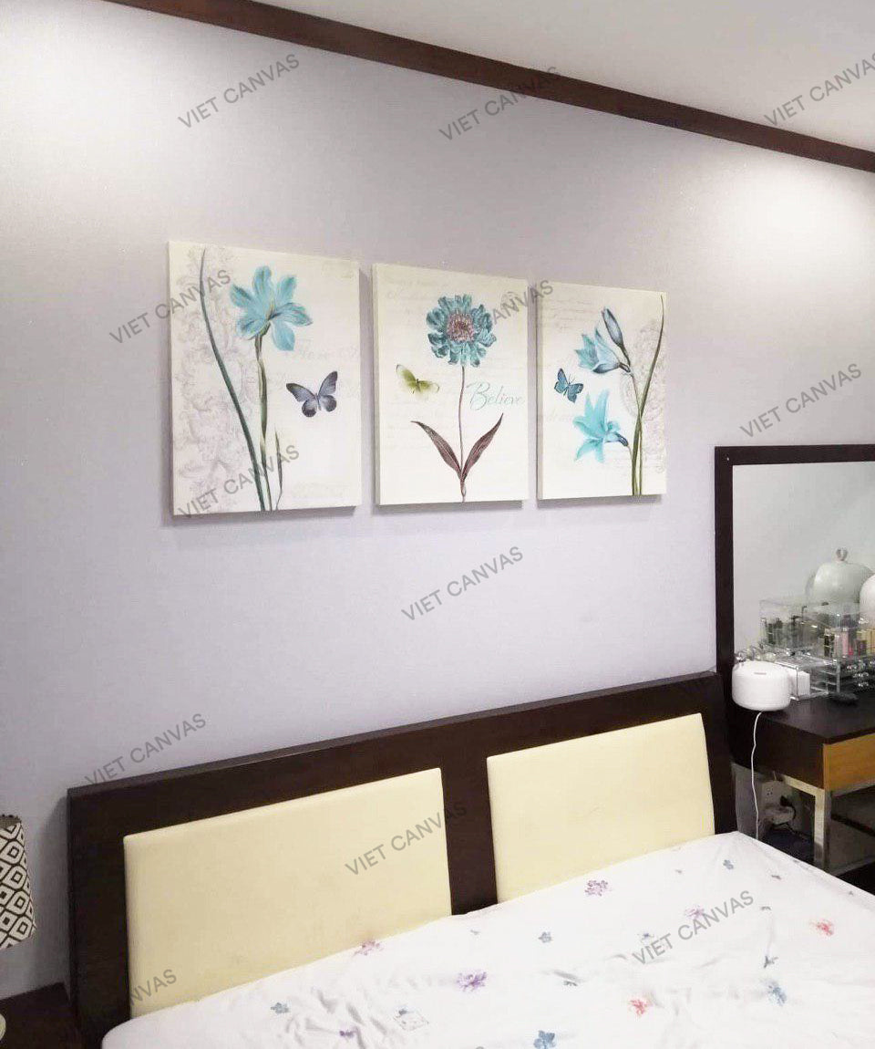 Bộ 3 Tranh Hoa Và Bướm - HD333