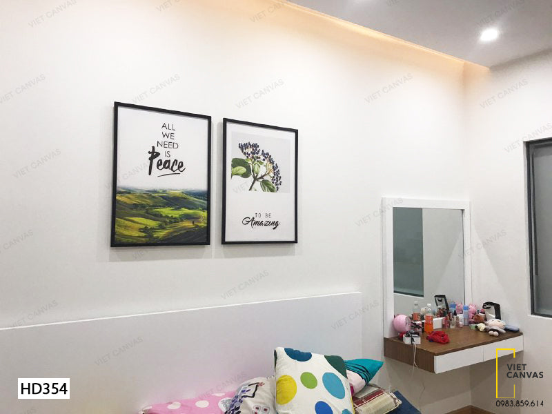 Bộ 2 Tranh Nhánh Cây Và Đồng Quê Yên Bình - HD354