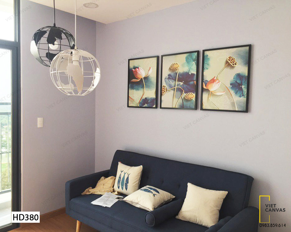 Bộ 3 Tranh Vẻ Đẹp Của Sen - HD380