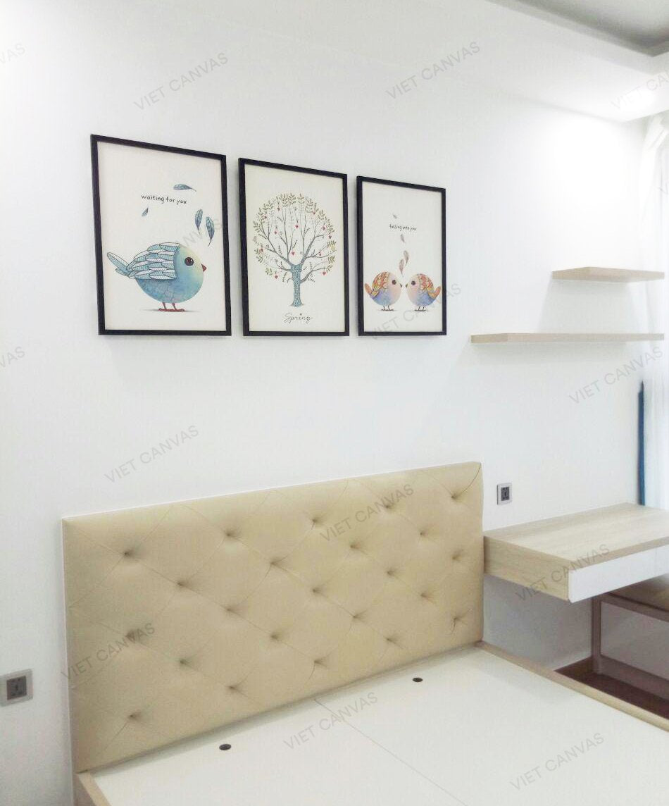 Bộ 3 Tranh Cây Và Những Chú Chim Nhỏ - HD464