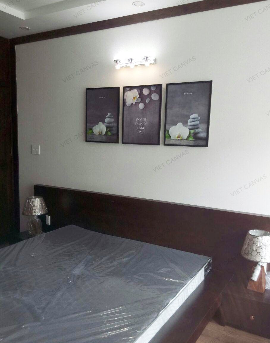 Bộ 3 Tranh Cánh Hoa Và Những Viên Đá - HD545