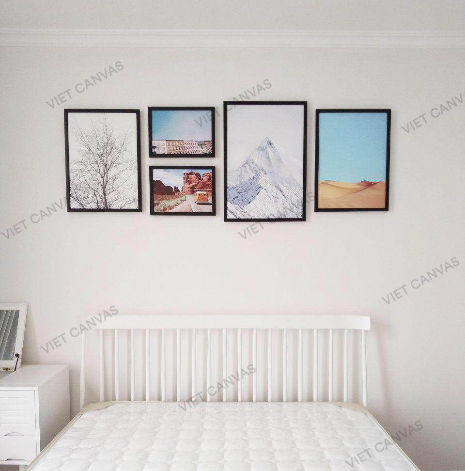 Bộ 5 Tranh Cây, Khu Phố, Sa Mạc Và Đồi Núi - HD954