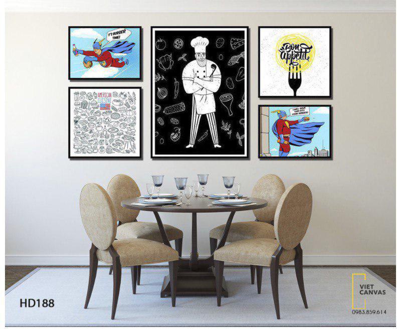 Bộ 5 Tranh Phòng Ăn Và Spiderman - HD188