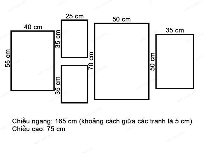 Bộ 5 Tranh Hươu, Bướm Và Những Chiếc Lá - VW349.1