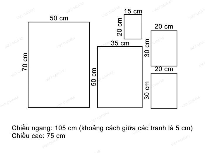 Bộ 5 Tranh Lá Cây Xanh Mát - VV788.1