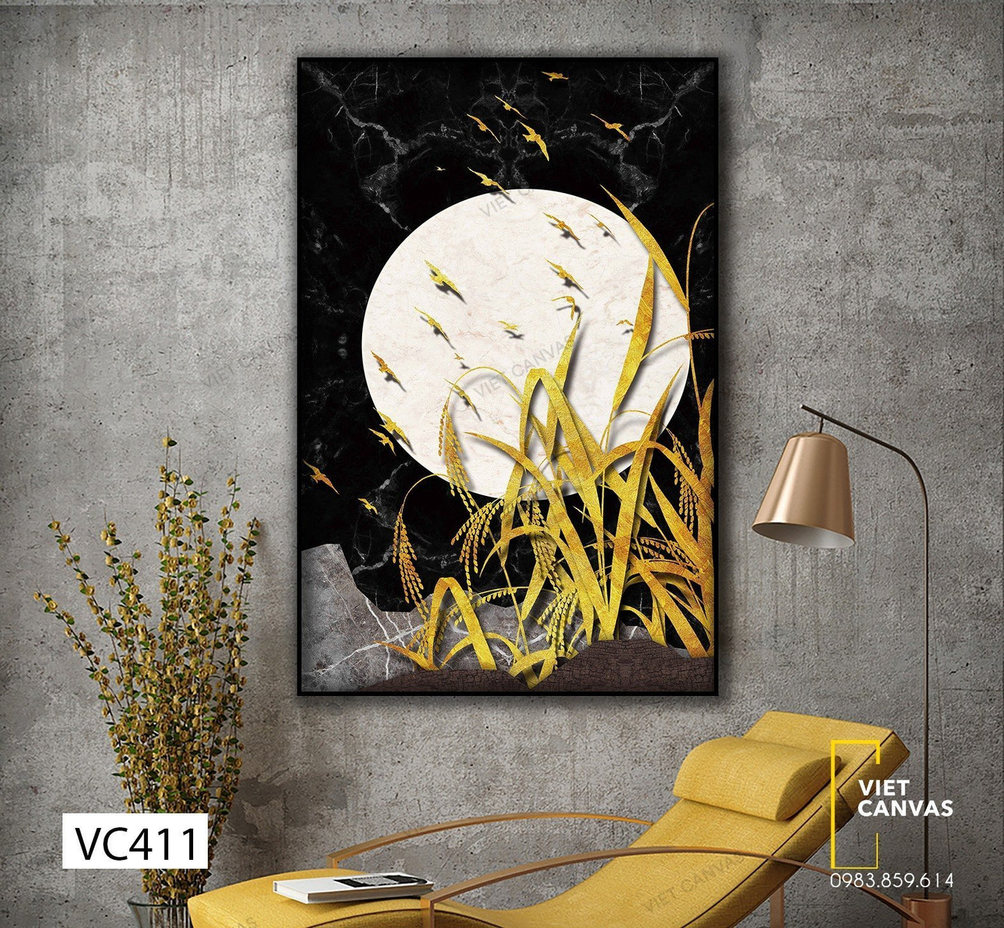Tranh Lúa Chín Dưới Ánh Trăng Rằm - VC411